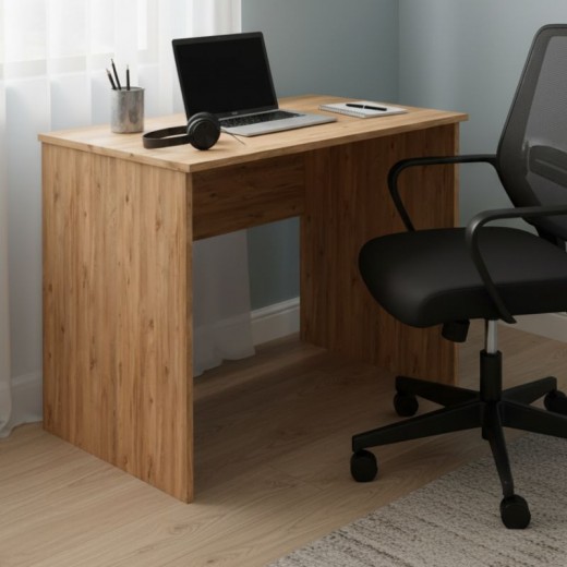 Γραφείο εργασίας Kalen Megapap από μελαμίνη χρώμα pine oak 90x60x74εκ.