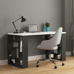 Γραφείο εργασίας Labirent Megapap χρώμα ανθρακί - λευκό 140x60x75εκ Γραφείο εργασίας Labirent Megapap χρώμα ανθρακί - λευκό 140x60x75εκ