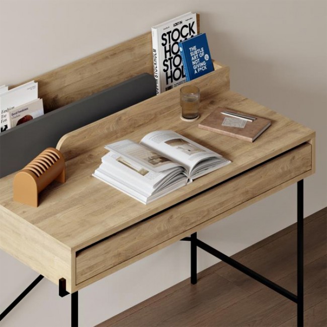 Γραφείο εργασίας Leila Megapap χρώμα φυσικό οξιάς 108x60x101εκ