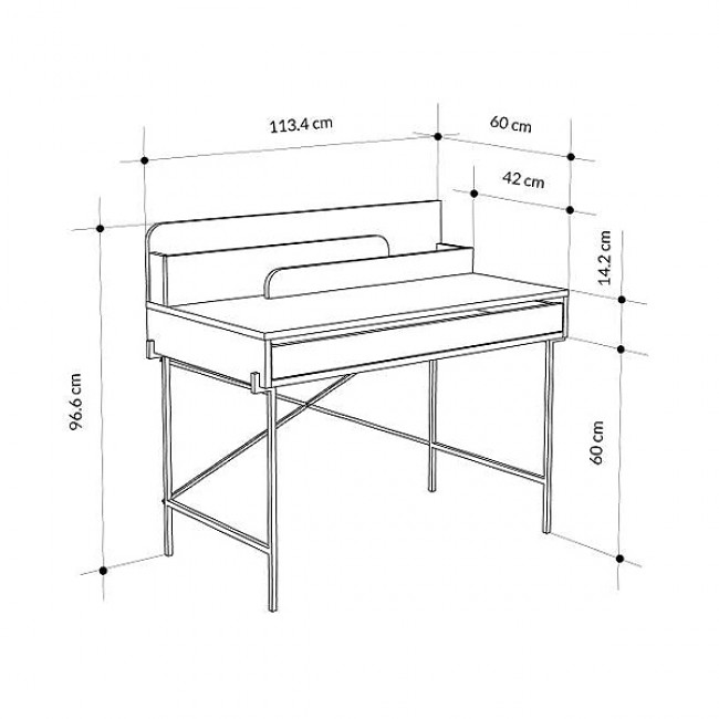 Γραφείο εργασίας Leila Megapap χρώμα φυσικό οξιάς 108x60x101εκ
