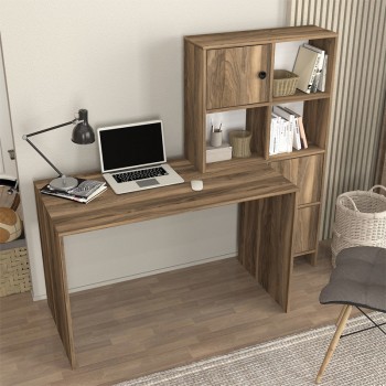 Γραφείο εργασίας Lesya Megapap αναστρέψιμο χρώμα καρυδί 159,2x59,6x141,2εκ. Γραφείο εργασίας Lesya Megapap αναστρέψιμο χρώμα καρυδί 159,2x59,6x141,2εκ.