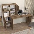 Lesya Megapap melamine desk in walnut color 159.2x59.6x141.2cm.