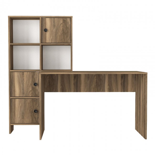 Γραφείο εργασίας Lesya Megapap αναστρέψιμο χρώμα καρυδί 159,2x59,6x141,2εκ. Γραφείο εργασίας Lesya Megapap αναστρέψιμο χρώμα καρυδί 159,2x59,6x141,2εκ.