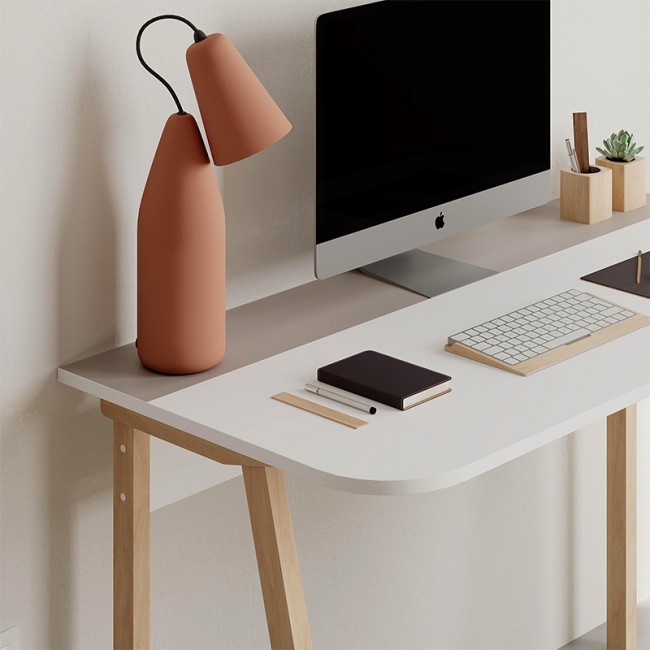 Γραφείο εργασίας Luton Megapap χρώμα ανοιχτή μόκα/λευκό 120x60x75εκ.