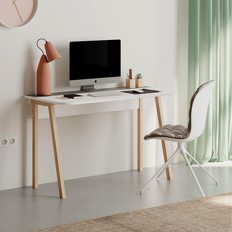 Luton Megapap melamine desk in retro grey/white color 120x60x75cm.