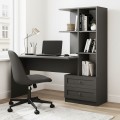 Mantra Megapap melamine office desk in anthracite color 155x60x152cm.