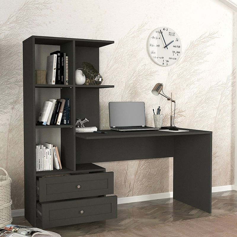 Mantra Megapap melamine office desk in anthracite color 155x60x152cm.