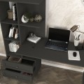 Mantra Megapap melamine office desk in anthracite color 155x60x152cm.