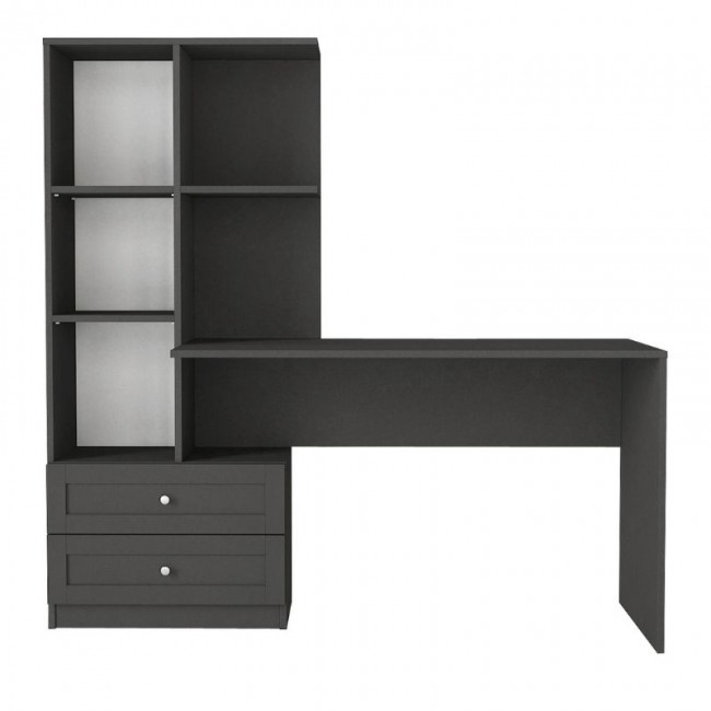 Γραφείο εργασίας Mantra Megapap χρώμα ανθρακί 150x60x152εκ.