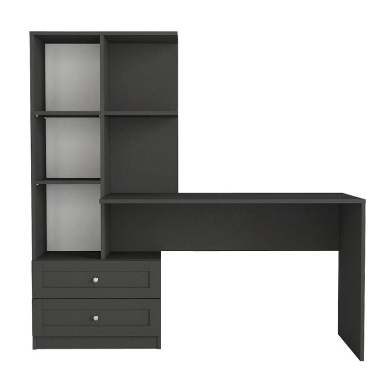 Mantra Megapap melamine office desk in anthracite color 155x60x152cm.
