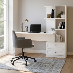 Γραφείο εργασίας Mantra Megapap χρώμα λευκό 150x60x152εκ. Γραφείο εργασίας Mantra Megapap χρώμα λευκό 150x60x152εκ.