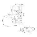 Mantra Megapap melamine office desk in white color 155x60x152cm.