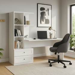 Γραφείο εργασίας Mantra Megapap χρώμα λευκό 150x60x152εκ. Γραφείο εργασίας Mantra Megapap χρώμα λευκό 150x60x152εκ.