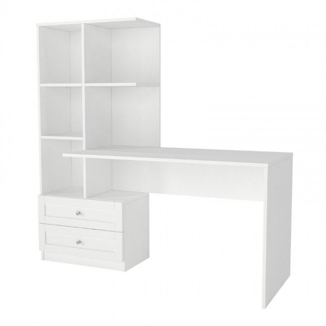 Γραφείο εργασίας Mantra Megapap χρώμα λευκό 150x60x152εκ.