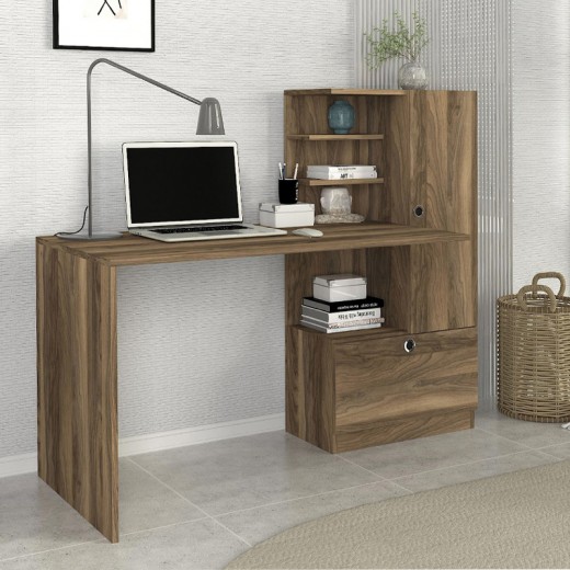 Γραφείο εργασίας Merino Megapap χρώμα καρυδί 149,5x61,8x120εκ. Γραφείο εργασίας Merino Megapap χρώμα καρυδί 149,5x61,8x120εκ.