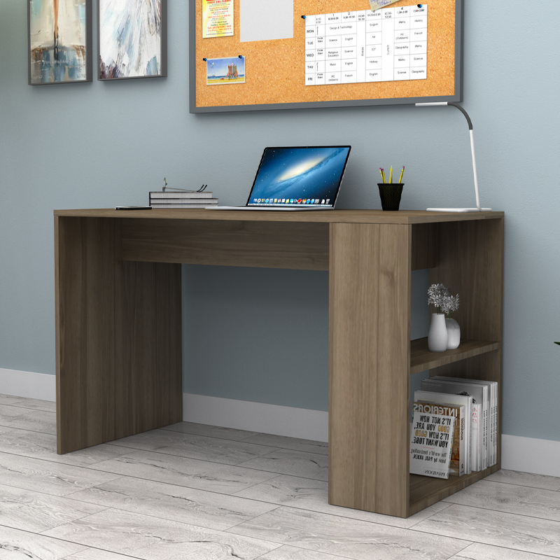 Mikro Megapap melamine office desk in walnut color 120x60x75cm.