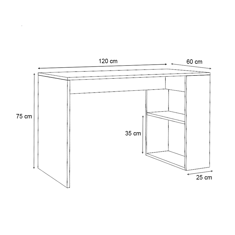 Mikro Megapap melamine office desk in walnut color 120x60x75cm.