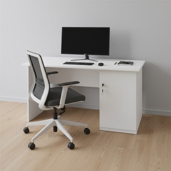 Γραφείο εργασίας με κλειδαριά Moto Megapap χρώμα λευκό 120x80x75εκ.