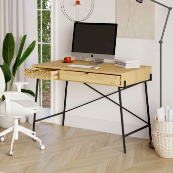 Naive Megapap melaminde working desk in sapphire oak color 113.4x60x77.5cm.