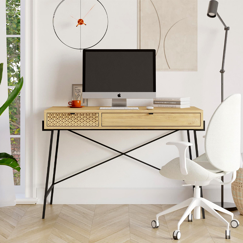 Naive Megapap melaminde working desk in sapphire oak color 113.4x60x77.5cm.