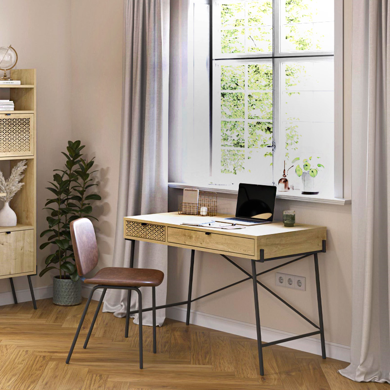 Naive Megapap melaminde working desk in sapphire oak color 113.4x60x77.5cm.