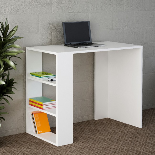 Netenia Megapap melamine desk in white color 90x40x74cm.