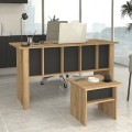 Nika Megapap melamine office desk in sepet oak - anthracite color 140x60x75cm