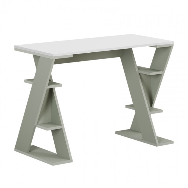 Γραφείο εργασίας Papillon Megapap χρώμα ash green - λευκό 106x50x75εκ