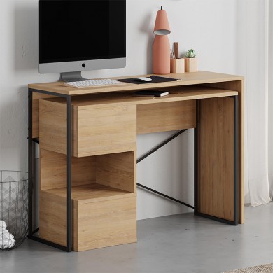 Polymorphic work desk Badau Megapap made of melamine color oak 110x37.2x77cm.