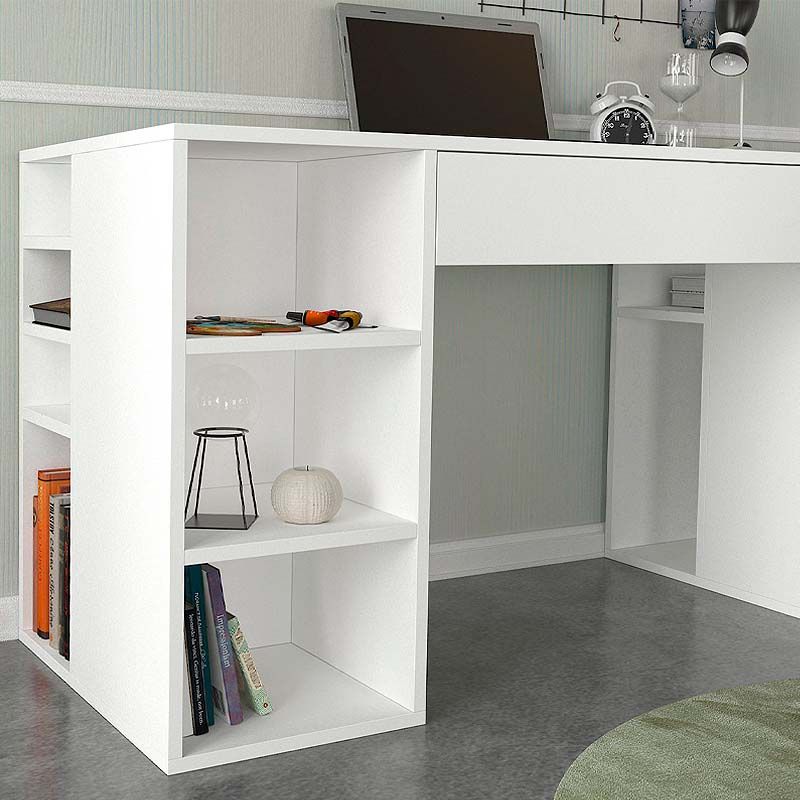 Pontus Megapap melamine desk in white color 145x60x74,4cm.