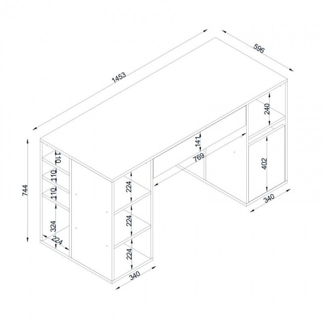 Pontus Megapap melamine desk in white color 145x60x74,4cm.