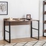 Rana Megapap metal - melamine study desk in walnut - black color 120x60x78.8cm.