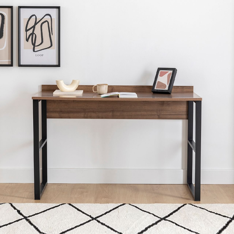 Rana Megapap metal - melamine study desk in walnut - black color 120x60x78.8cm.