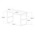Rana Megapap metal - melamine study desk in walnut - black color 120x60x78.8cm.