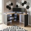 Stylo Megapap melamine desk in sapphire - anthracite color 120x120x73,8cm.