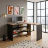 Stylo Megapap melamine desk in sapphire - anthracite color 120x120x73,8cm.