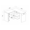 Stylo Megapap melamine desk in sapphire - anthracite color 120x120x73,8cm.