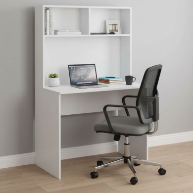 Trendline Megapap melamine study desk in white color 90x52x148cm.