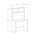 Trendline Megapap melamine study desk in white color 90x52x148cm.