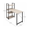 PC Metal Desk (4 shelves) 90x40x73/110cm Black/Maple