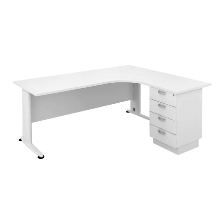 Γραφείο Superior Compact δεξιά γωνία χρώμα λευκό 180x150x75εκ.