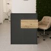 Γραφείο υποδοχής - reception Aloha Megapap με LED χρώμα ανθρακί - sepet oak 95,5x40x110,3εκ.