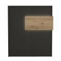 Aloha Megapap melamine welcome desk - reception with LED in anthracite - sepet oak color 95,5x40x110.3cm.