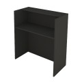 Aloha Megapap melamine welcome desk - reception with LED in anthracite - sepet oak color 95,5x40x110.3cm.