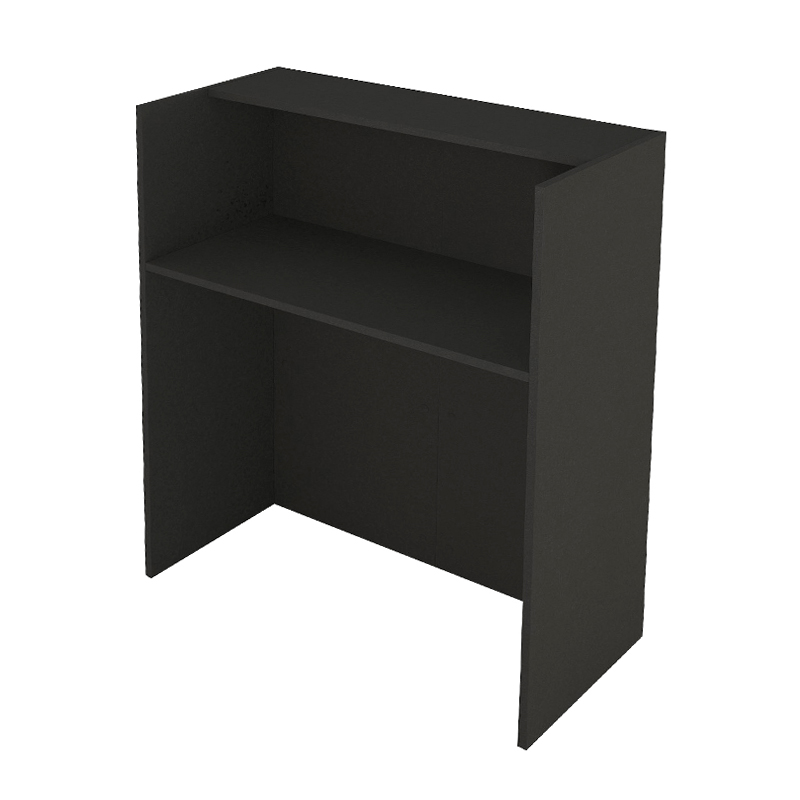 Aloha Megapap melamine welcome desk - reception with LED in anthracite - sepet oak color 95,5x40x110.3cm.