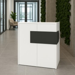Γραφείο υποδοχής - reception Aloha Megapap με LED χρώμα λευκό - ανθρακί 95,5x40x110,3εκ.