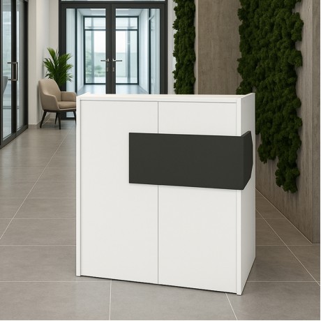 Γραφείο υποδοχής - reception Aloha Megapap με LED χρώμα λευκό - ανθρακί 95,5x40x110,3εκ.