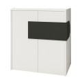 Aloha Megapap melamine welcome desk - reception with LED in white - anthracite color 95,5x40x110.3cm.