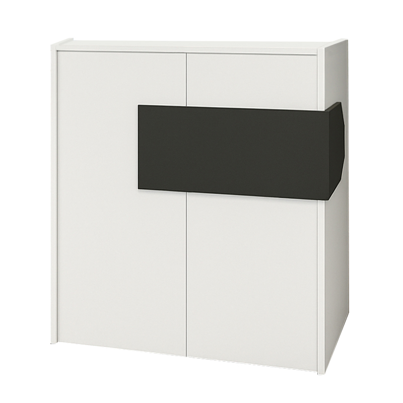 Aloha Megapap melamine welcome desk - reception with LED in white - anthracite color 95,5x40x110.3cm.