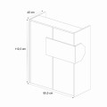 Aloha Megapap melamine welcome desk - reception with LED in white - anthracite color 95,5x40x110.3cm.